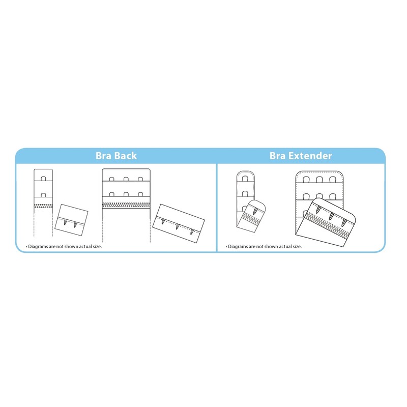 Hemline Women's Bra Back Extender, White, 50mm-3 Hooks 4 Rows