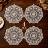 4 Pcs Lace Placemats Retro Lace French Crochet Doilies 13
