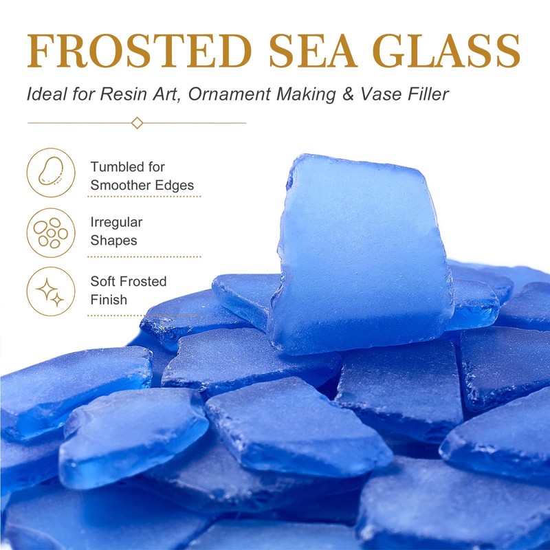 Small-Medium Cobalt Blue Sea Glass Pieces for Crafts & Decor