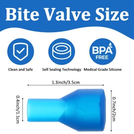 KFHENSOMR 8 Pcs Big Bite Valve Replacement Mouthpiece, Unisex Bite Valve Cover, Hydration Pack Bladder Water Backpack for Most Brands, Backpack, Dust Cover, Water Reservoir (Blue)