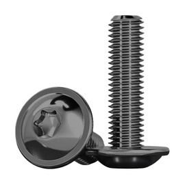 Drenky Pack of 20 M6 x 25 mm Flat Head Screws with Flange Black Screws Torx ISO 7380-2 Flange Screws Rustproof Stainless Steel A2 V2A Machine Screws Thread Screws Full Thread