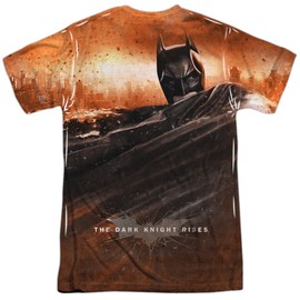 Dark Knight Rises Fire Poster Front Back Print 100% Polyester Adult Costume T Shirt for Men & Women, 4X-Large Multicolor