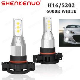 SHENKENUO For Ford Mustang Shelby GT500 2007-2014 Pair H16 LED Fog Light Bulbs 6000K White