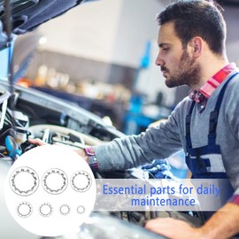 Iyowei 390 PCS Starlock Washers, Stainless Steel Internal Star Tooth Lock Washers M3/M4/M5/M6/M8/M10/M12 Quick Speed Locking Washer Push on Speed Clips Fasteners Gasket Locking Washers Assortment Kit