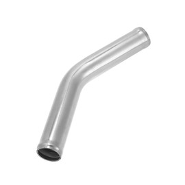 HEROFFIX OD 1.5" 38mm Length 12" 300mm Aluminum Alloy Tube Intercooler Pipe 45 Degree Air Intake Tube Silver Tone for Car Replace Parts