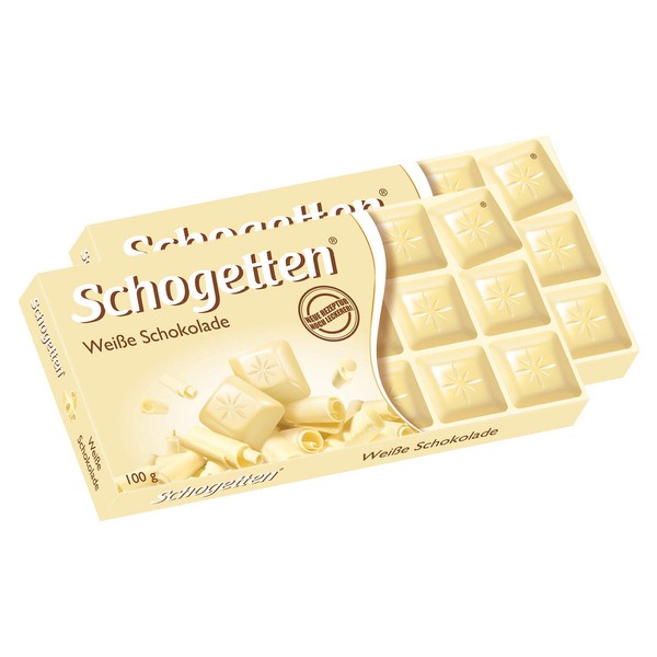 Schogetten White Chocolate Bar Candy Original German Chocolate 100g/3.52oz (Pack of 2)