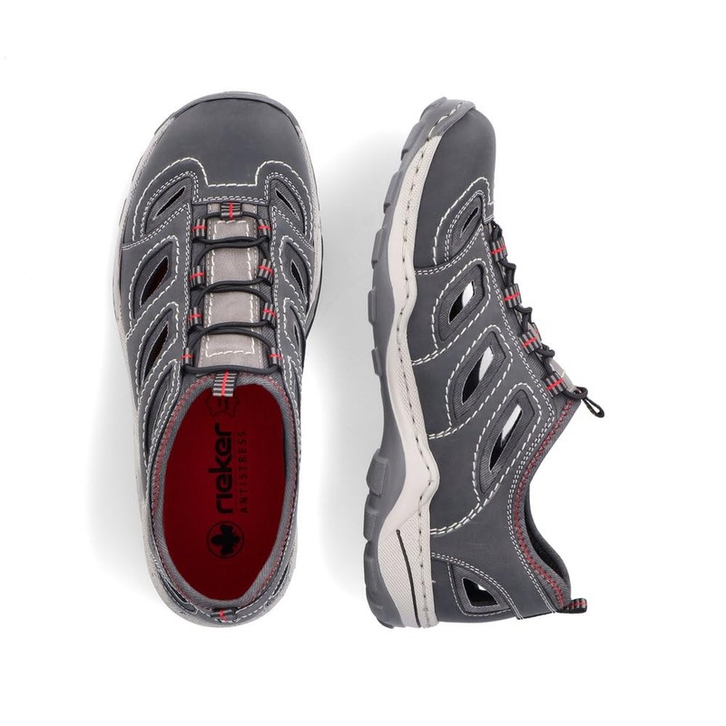 Rieker 08065 Men's Low-Top Trainers, grey 20