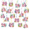 32Pcs Axolotl Hanging Swirl Birthday Party Supplies Swirl Axolotl Ceiling