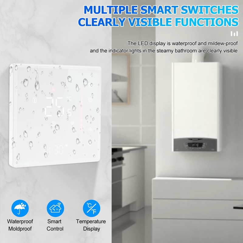 Jadeshay WiFi Thermostat Smart Thermostat for Combi Boiler Tuya App