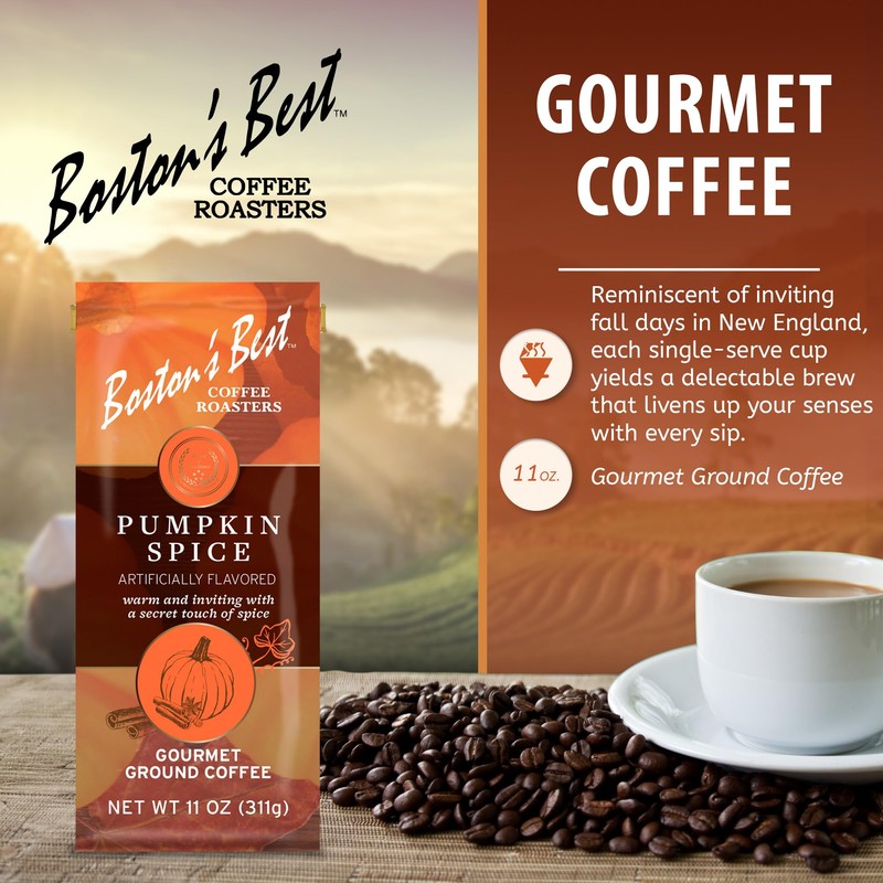 Boston’s Best Gourmet Ground Coffee – Pumpkin Spice Flavored Coffee