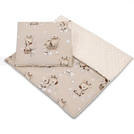 Baby Blanket Cuddly Blanket Baby Blanket Winter Blanket with Plush Fabric 75 x 60 cm + Pillow 35 x 30 cm - Children's Blanket Pram Blanket Baby Blankets Pram Blanket and First Equipment for Newborns