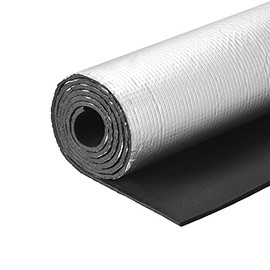 uxcell Insulation Sheet, 2mx0.5mx5mm Embossed Aluminum Foil Waterproof Heat Resistant Thermal Barrier, for Roof Wall HVAC Duct Pipe, Rubber Foam