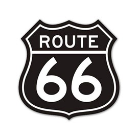 Sticker Route 66 Black I 10 x 10 cm I Coat of Arms for Motorcycle Chopper Van Roller Fridge Laptop or as Car Sticker I Weatherproof I kfz034