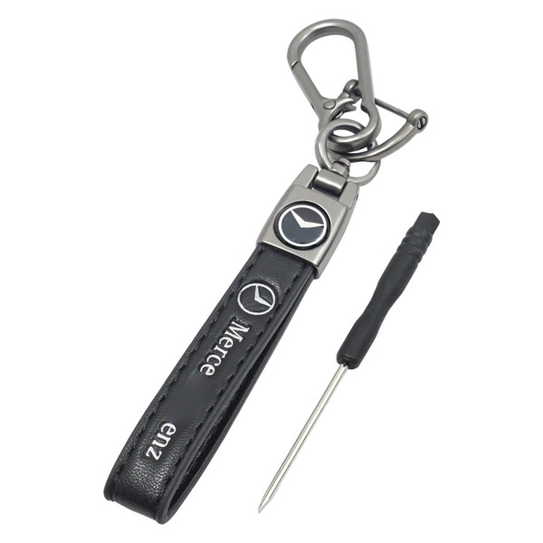 Leather Keyring with Number Plate Logo, Modern Car Key Fob,