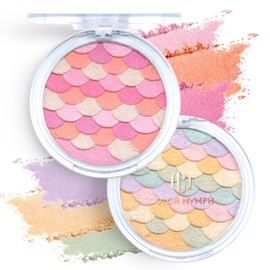 Color Nymph Face Highlighter Blush Makeup Palette, 2-In-1 Shimmer Long-Lasting Face Makeup Kit, Brightens Face Complexion Glitter Illuminator Highlighters Blush Powder Make up Palette