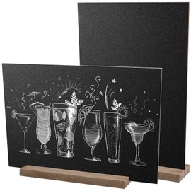 Cisolen Pack of 2 Mini Blackboards with Stand Table Top Double-Sided Small Chalkboard for Wedding Party Birthday Table Decoration Menu Sign Card Holder