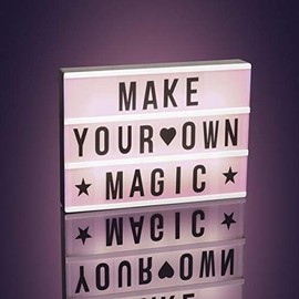 EASYmaxx EASYmaxx LED Leuchtkasten mit Farbwechsel | 173 Buchstaben mit Sonderzeichen + Symbole, A4 - Format | Batteriebetrieben, USB Anschluss