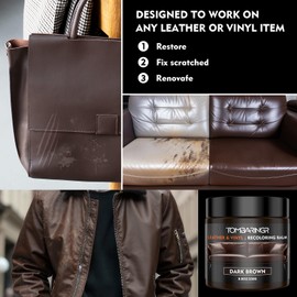 TOMBARINGR Leather Recoloring Balm Leather Repair Kit for Furniture Leather Dye for Furniture Car Seats Shoes Repair Leather Dye for Scratched and Faded Leather - Black