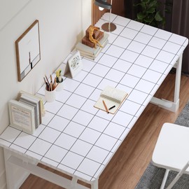 VaryFloral Black and White Square Grid Wallpaper Waterproof Checkered Geometric Wallpaper for Kitchen Bathroom Peel and Stick Removable Simple Line Contact Paper for Countertops Shelf 11.8"x118"