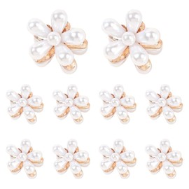 Ten Small White Flower Hair Clips Mini Cute Pearl Metal Hairpins Suitable for Women Bridal Hair Claws for Young Girls Suitable for Wedding Party Decorative Hair Accessories