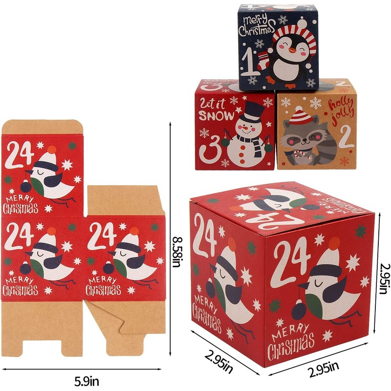 DERAYEE Advent Calendar for Filling, 24 Advent Calendars, Children's Advent