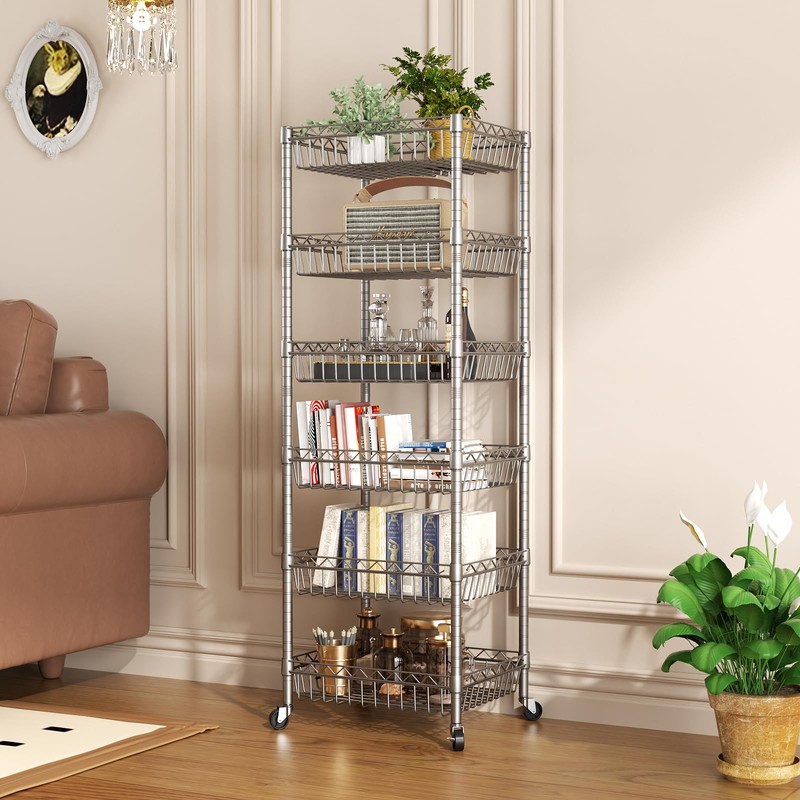 SINGAYE Shelf Storage Wire Shelving：Shelves Rack Standing Units with Wheels