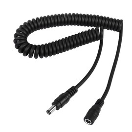 RIIEYOCA Coiled DC 5.5mm x 2.1mm Male to Female Adapter Cable for LED Strip CCTV Car Monitors Stretched up to 1.5m