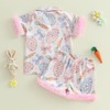 Kids Toddler Girls Silky Satin Easter Pyjamas Set with Feather