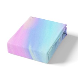 feelingyou Watercolour Rainbow Comforter Duvet Cover 135 x 200 cm, Pastel Tie Dye Design Bedding Set, Modern Fashion Colourful Duvet Cover for Girls Women Bedroom Decorations, Multicoloured