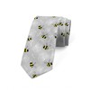 Ambesonne Men's Tie, Bumblebees and Orchids, 3.7", Yellow Charcoal