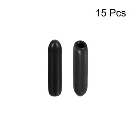 QUARKZMAN Pack of 15 Rubber End Caps 3 mm ID Rubber Caps Rubber Plugs Round Protective Caps Protective Cover End Tips Dust Protection for Wire Cable Thread Bolts Screws Spout Black