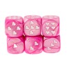 WeLoveDice - Dice Pink with White Hearts - Made in