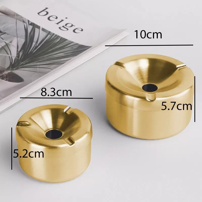 Luxury Set 2 Ceniceros Acero Inoxidable De Mesa Deposito De