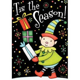 Briarwood Lane Tis The Season! Christmas House Flag Santa's Elf 28" x 40"