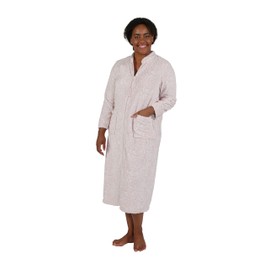 La Cera Embossed Rose Ballet Zip Robe (8813) 1X/Pink