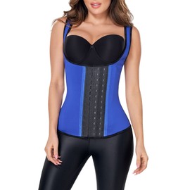 Ann Chery 2022 Corset Waist Trainer for Women | Colombian Waist Cincher | 3 Hooks Latex Vest Body Shaper Blue