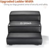 Senneny Black Faux Leather Dog Stairs, for Pets up to