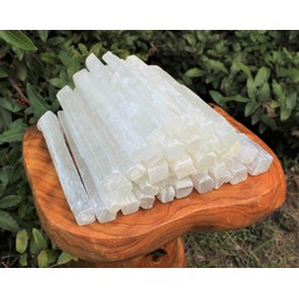 2 lb Bulk Wholesale Lot 8" Selenite Sticks (Natural Raw Selenite Crystal Wands)