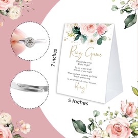 Floral Bridal Ring On It Bachelorette Hens Decorations Wedding Party Game with 50 Fake Rings - BX05