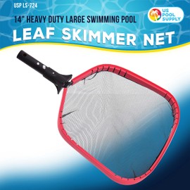 U.S. Pool Supply Professional Heavy Duty Large Swimming Pool Leaf Skimmer Net - Strong Reinforced Aluminum Frame for Faster Cleaning & Easier Debris Pickup and Removal - Clean Pools, Spas, Ponds