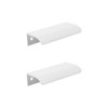 Tsnamay 2Pcs 3.15" White Arc Surface Pull,White Edge Pulls Furniture