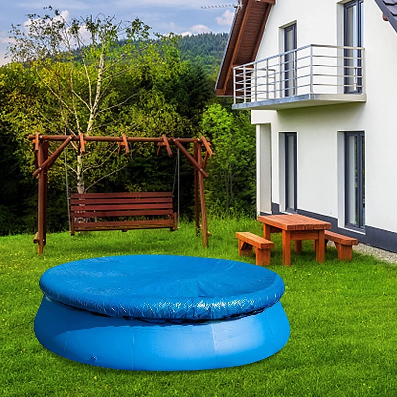 6FT Swimming Pool Cover,Round Pool Cover,Inflatable Pool Cover with Drawstrings,Outdoor