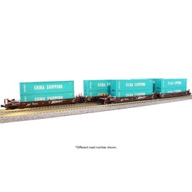 Kato USA, Inc. N Maxi-I BNSF Swoosh 5-Unit Set #239156 w/China Shipping Containers