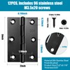 Black Door Hinges 3 Inch – 12 Pack Interior Hinges