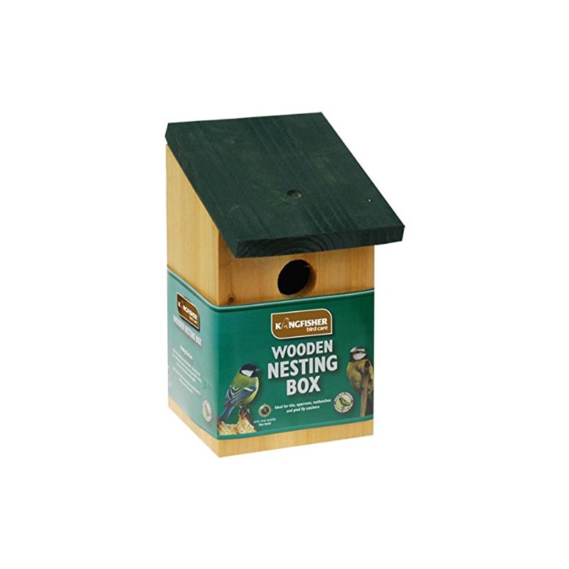 Kingfisher BF017 Wooden Bird Nesting Box - Black