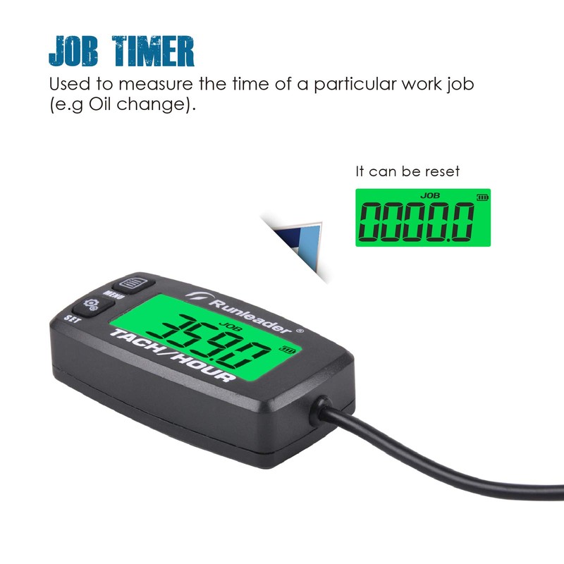 Runleader Gas Engine Hour Meter, Maintenance Tachometer for Riding Lawn