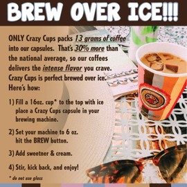 Crazy Cups Decaf Variety Pack, Hot Or Iced Coffee Pods Variety With Decaf Flavored Coffee Pods For Keurig K Cups Machines, 72 Count