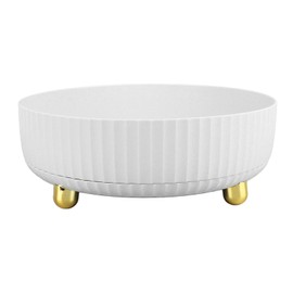 Rotatable Storage Tray Plastic Large Capacity Rotating Organizer Tray Desktop Rotatable Tray for Kitchen Living Room Bathroom White