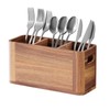 Yaoyiizy Silverware Holder, Acacia Wood Utensil Holder for Party, Silverware