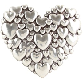 CENO Belt Buckle Heart Interchangeable Buckle Buckle Interchangeable Buckle Clasp 92043 Silver M, silver